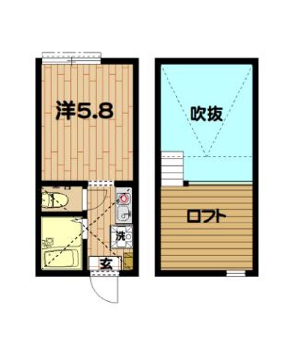 神奈川県横浜市港南区上大岡東2(アパート)の賃貸物件の間取り