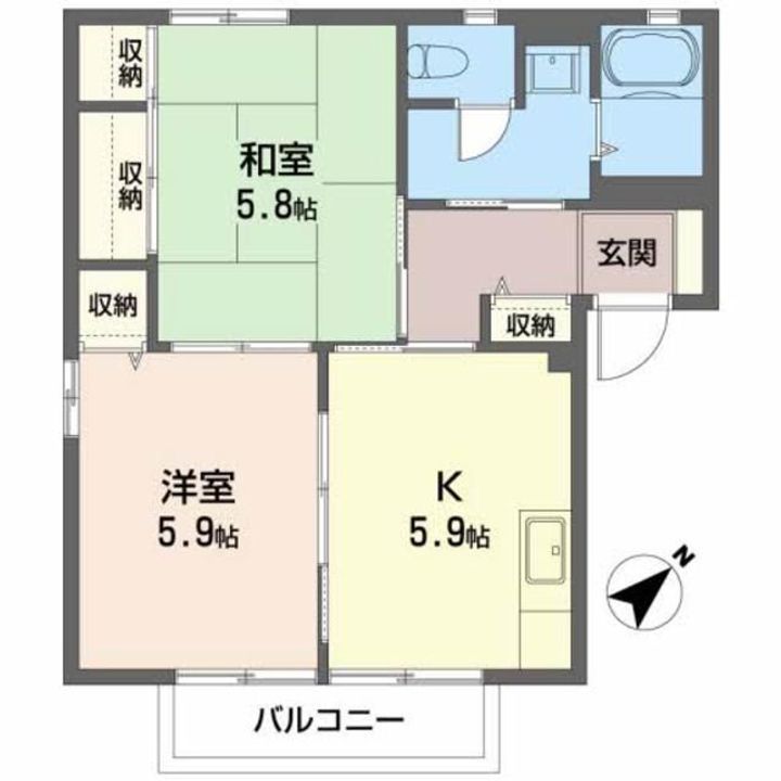 福島県福島市方木田字高屋(アパート)の賃貸物件の間取り
