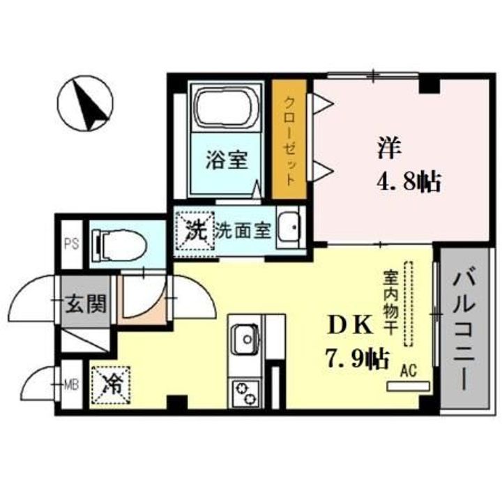 大阪府堺市堺区大町東2(マンション)の賃貸物件の間取り