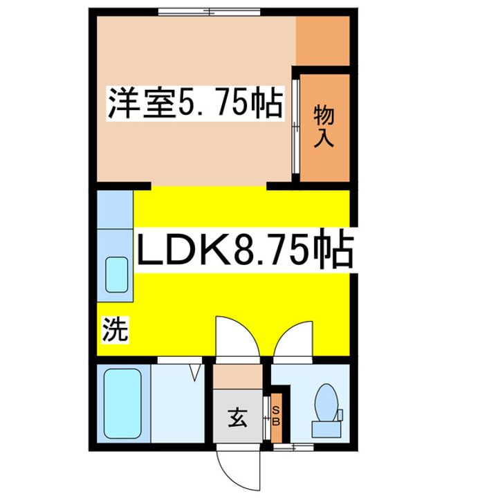 ひまわりハイツ若葉の間取り