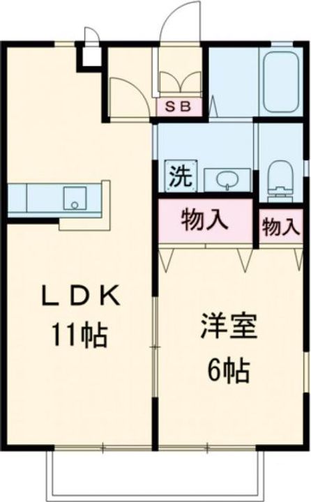 栃木県宇都宮市鶴田町(アパート)の賃貸物件の間取り