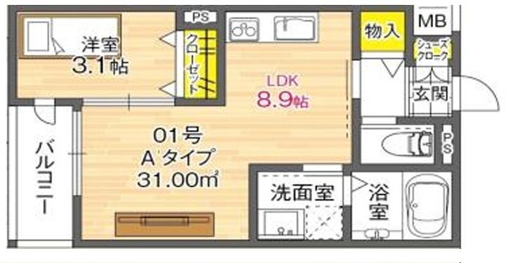 大阪府大阪市平野区喜連3(アパート)の賃貸物件の間取り