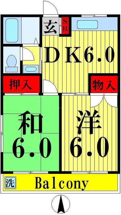 栗島ハイツの間取り