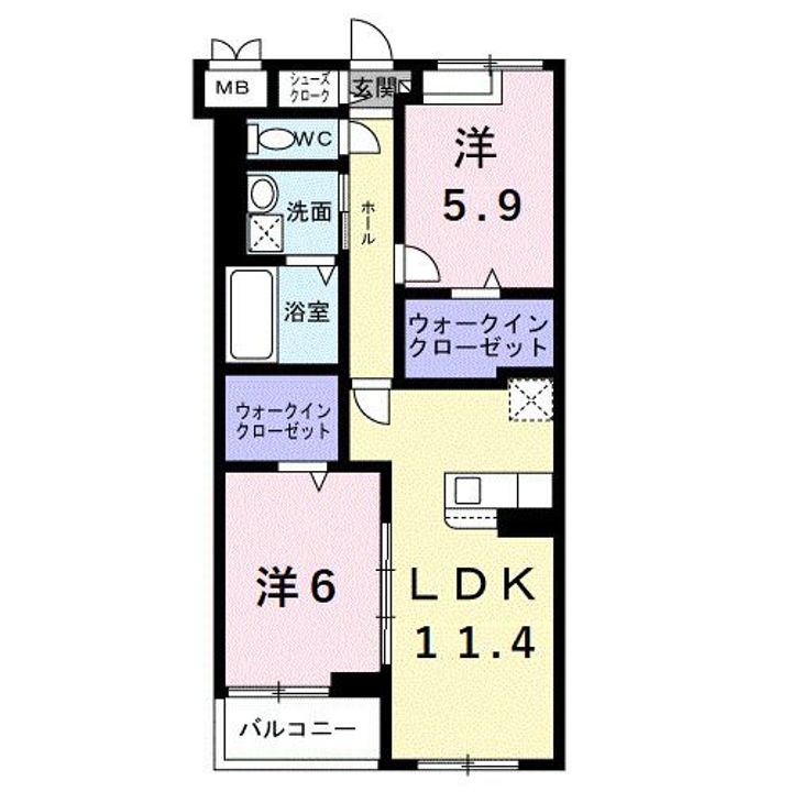 大阪府堺市東区日置荘西町2(アパート)の賃貸物件の間取り