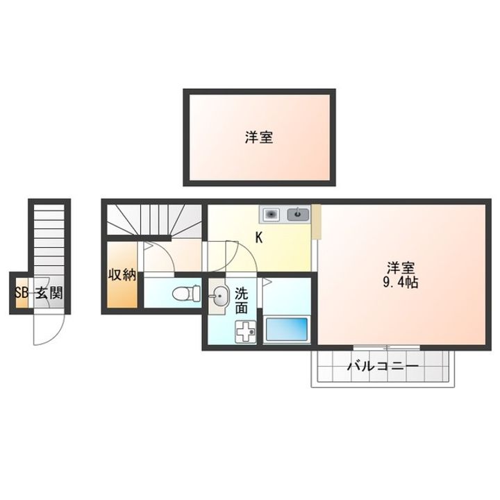 大阪府大阪市西淀川区大野1の賃貸アパートの間取り