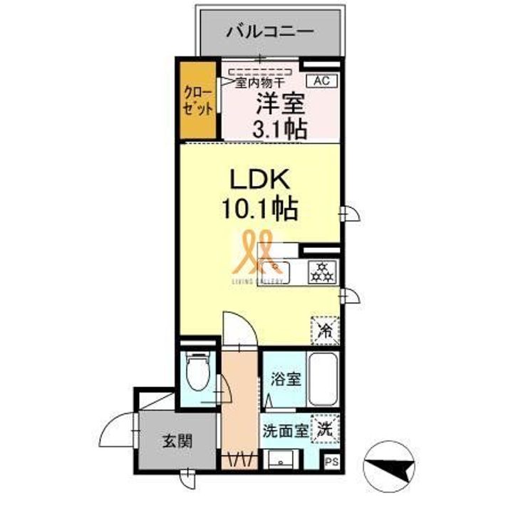 福島県郡山市赤木町(アパート)の賃貸物件の間取り
