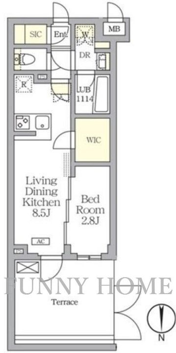 東京都目黒区中根1(マンション)の賃貸物件の間取り