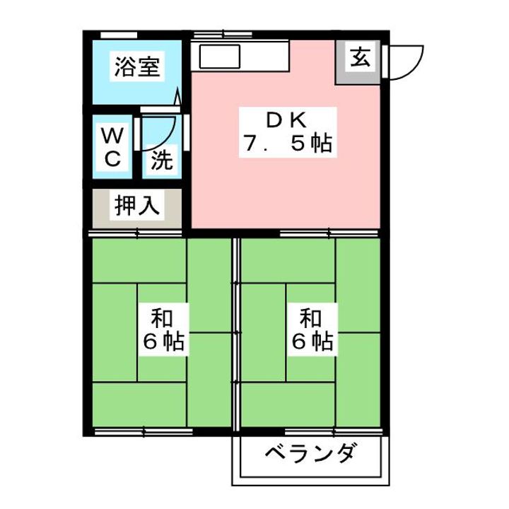 コーポ倉野Bの間取り