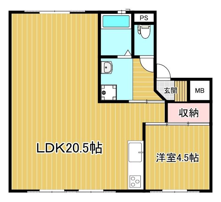FLORA kitakata 1号棟の間取り