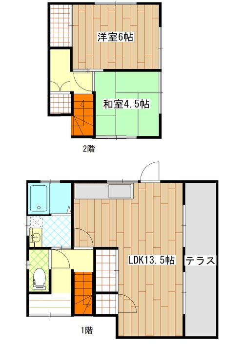 広島県広島市安佐北区落合2(一戸建)の賃貸物件の間取り