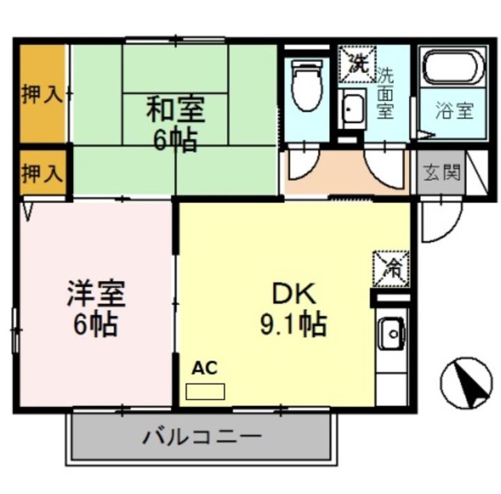 大阪府泉大津市板原(アパート)の賃貸物件の間取り