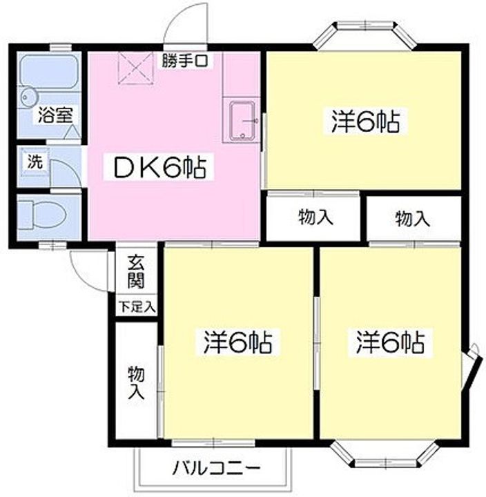 メリーハイム Aの間取り