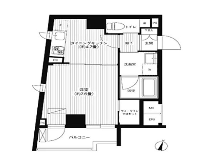 東京都渋谷区元代々木町(マンション)の賃貸物件の間取り