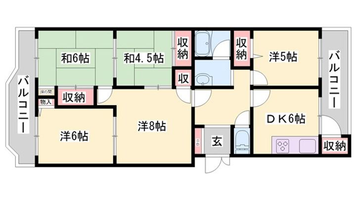 加古川鳩里団地5号棟の間取り