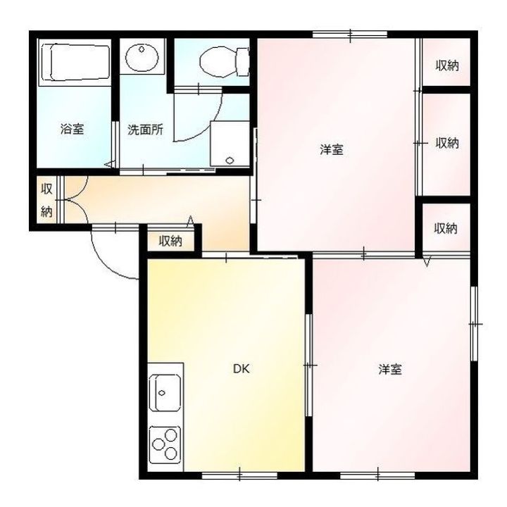 群馬県太田市粕川町(アパート)の賃貸物件の間取り