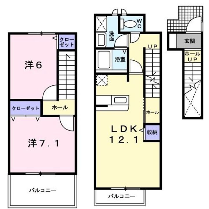 群馬県高崎市片岡町2(アパート)の賃貸物件の間取り