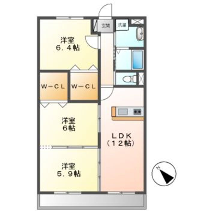三重県松阪市高町(マンション)の賃貸物件の間取り