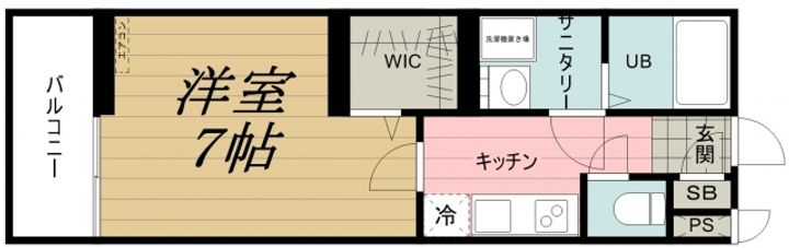 千葉県千葉市中央区千葉寺町の賃貸アパートの間取り