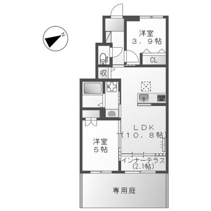 埼玉県深谷市原郷(アパート)の賃貸物件の間取り