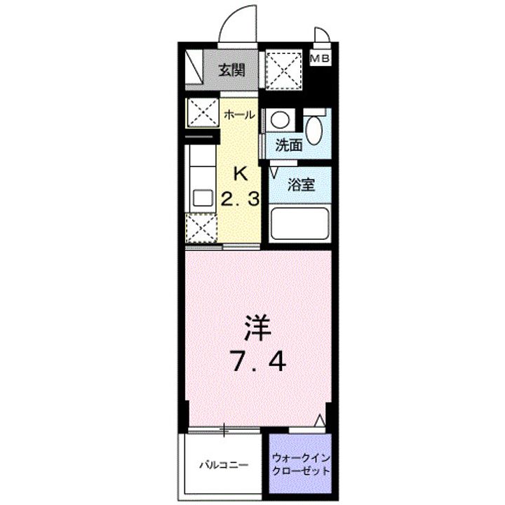 神奈川県小田原市池上(マンション)の賃貸物件の間取り