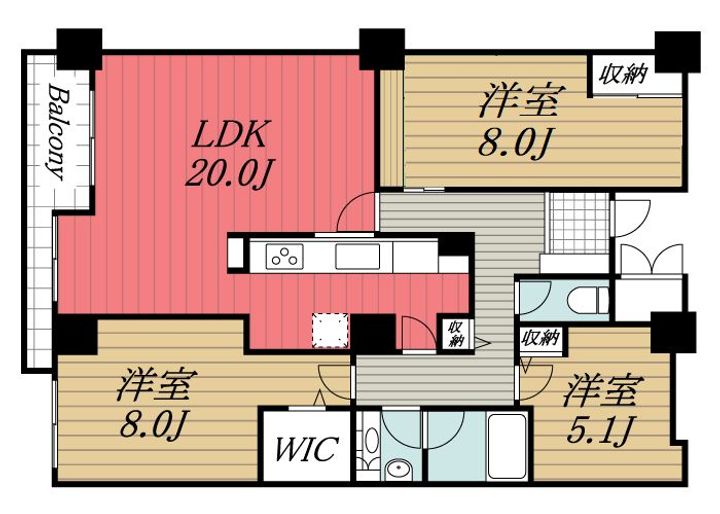 千葉県佐倉市ユーカリが丘4(マンション)の賃貸物件の間取り