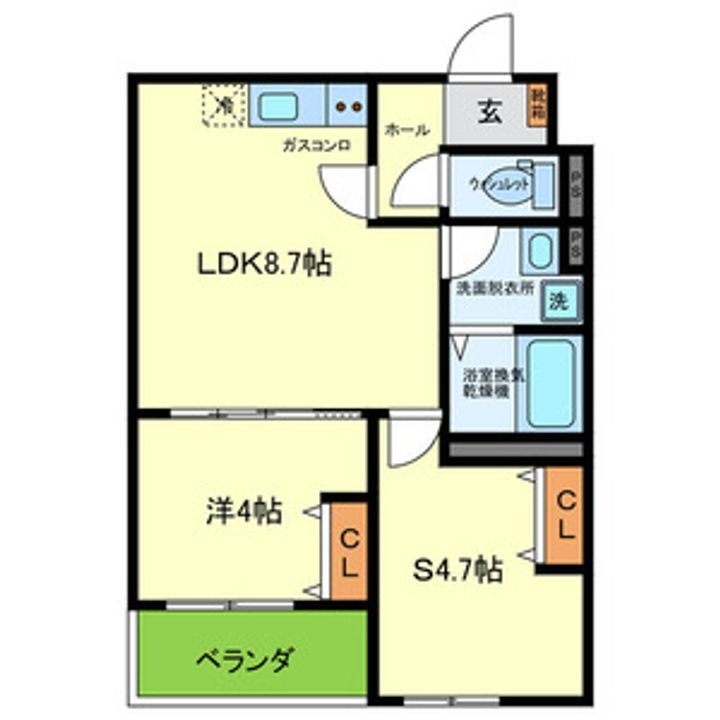 大阪府東大阪市玉串元町1(アパート)の賃貸物件の間取り