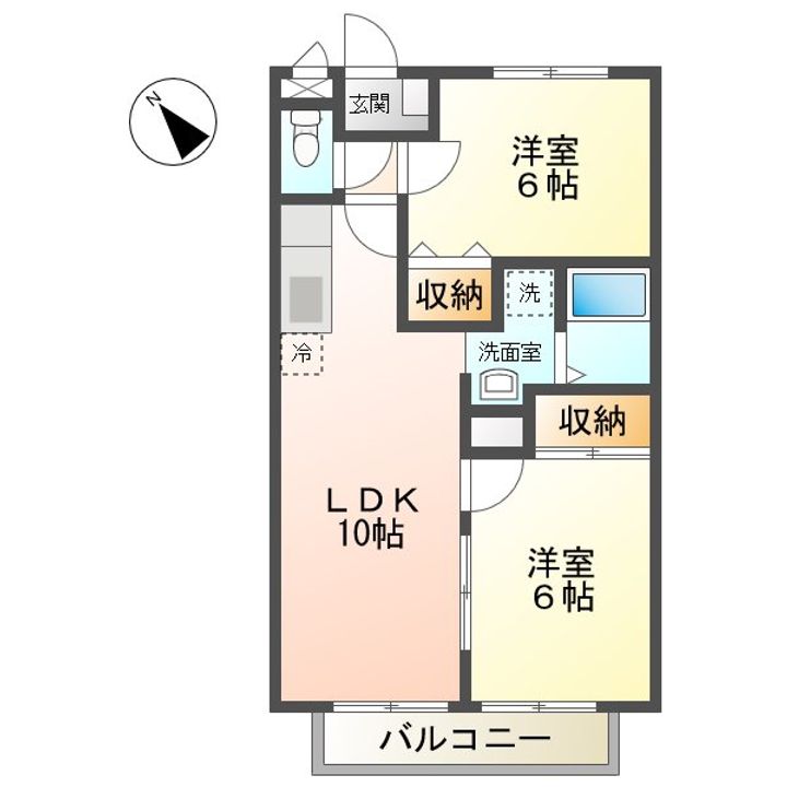 愛知県名古屋市西区枇杷島5(アパート)の賃貸物件の間取り