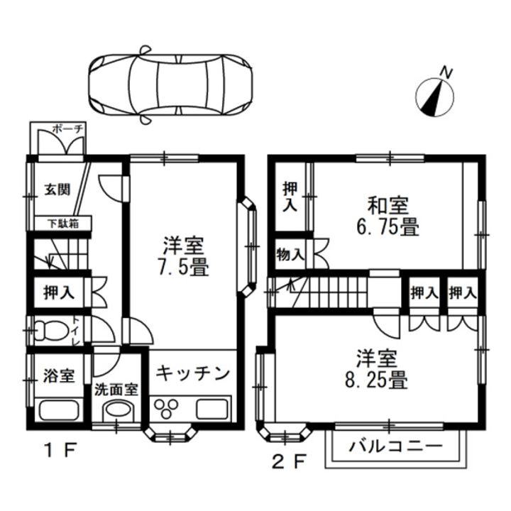 千葉県船橋市大穴北8(一戸建)の賃貸物件の間取り
