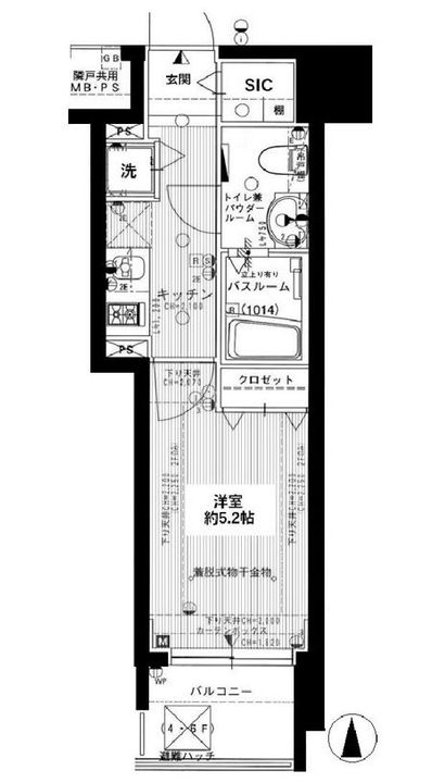 東京都新宿区百人町2(マンション)の賃貸物件の間取り