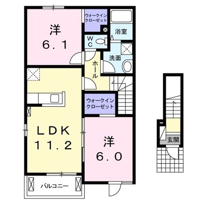 福島県福島市飯坂町字菱沼(アパート)の賃貸物件の間取り