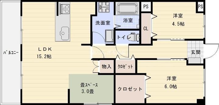 静岡県浜松市中央区東若林町(マンション)の賃貸物件の間取り