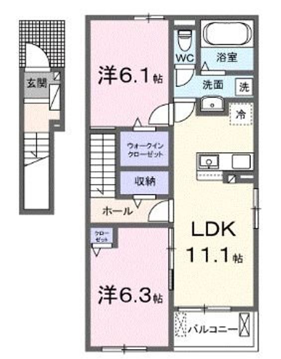 滋賀県東近江市小脇町(アパート)の賃貸物件の間取り