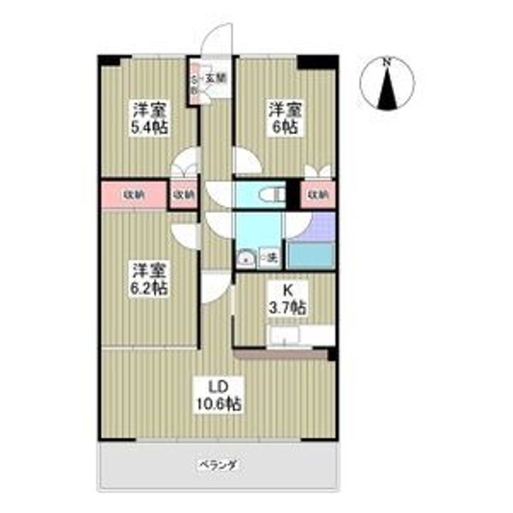 栃木県宇都宮市下栗町(マンション)の賃貸物件の間取り