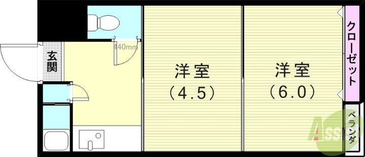 マンション諏訪山の間取り