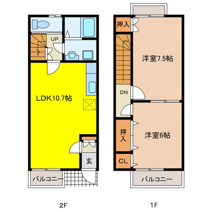 岐阜県大垣市万石3(一戸建)の賃貸物件の間取り