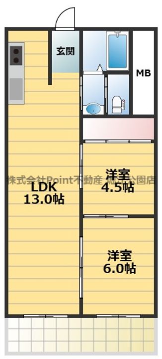 大阪府大阪市天王寺区上之宮町(マンション)の賃貸物件の間取り