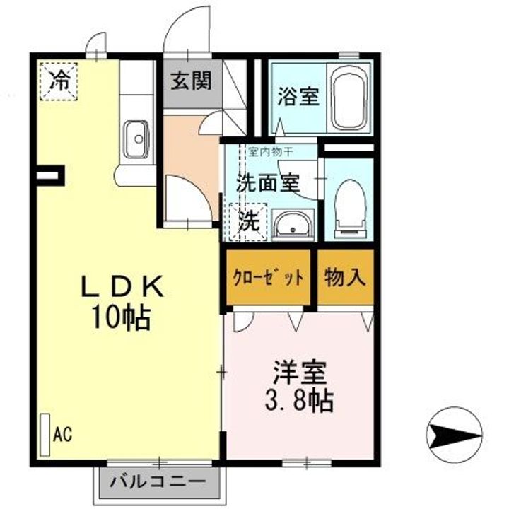 新潟県長岡市堀金2(アパート)の賃貸物件の間取り
