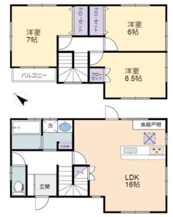 岡山県倉敷市東塚5(一戸建)の賃貸物件の間取り