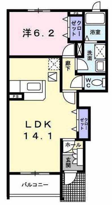 大阪府枚方市田口4(アパート)の賃貸物件の間取り