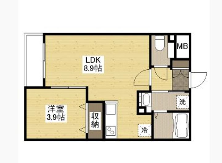 広島県福山市引野町1丁目の賃貸マンションの間取り