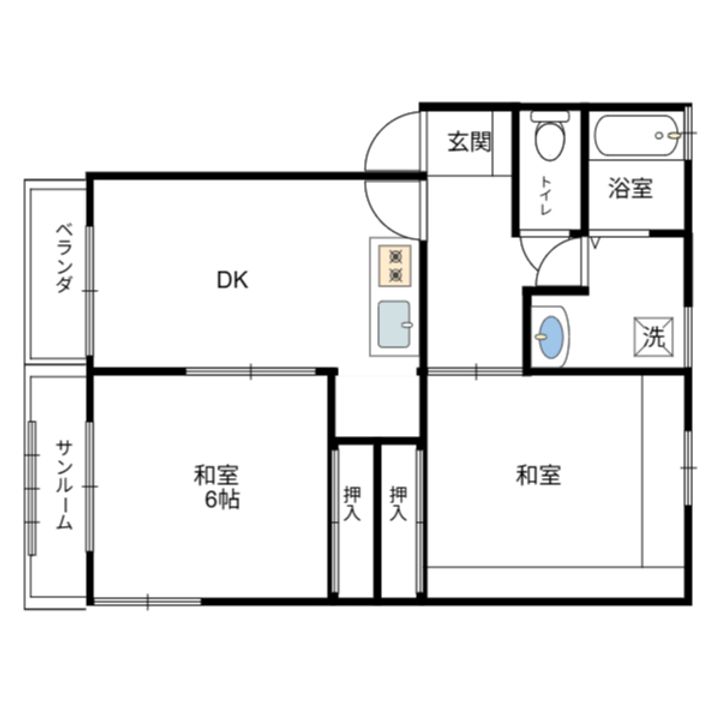 アネックス湊高台Aの間取り