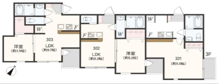 アザーレ・クオン東海大学前の間取り