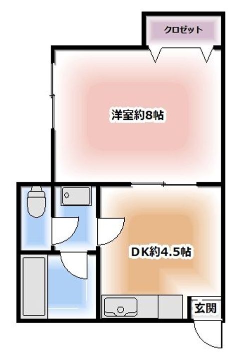 神奈川県横浜市南区伏見町(アパート)の賃貸物件の間取り