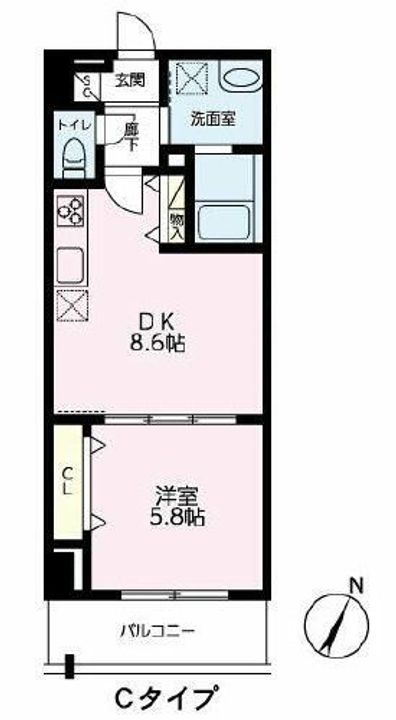 埼玉県蕨市中央3(マンション)の賃貸物件の間取り