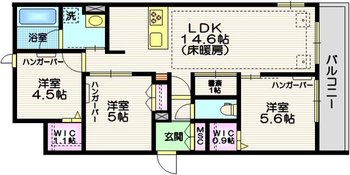 東京都世田谷区深沢5(マンション)の賃貸物件の間取り