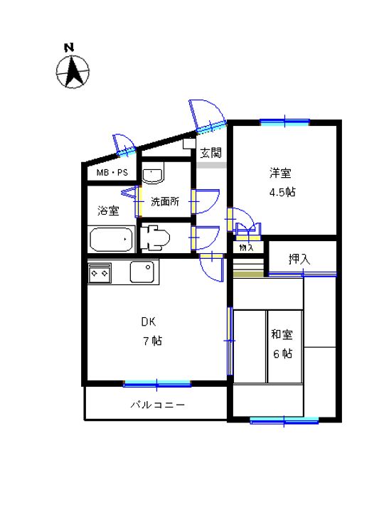 セザール第三青梅の間取り