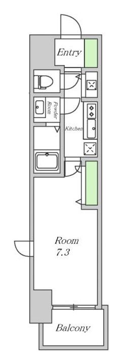 大阪府大阪市中央区東高麗橋の賃貸マンションの間取り