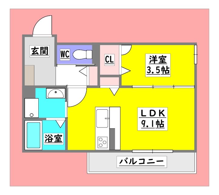 広島県東広島市八本松飯田6(アパート)の賃貸物件の間取り