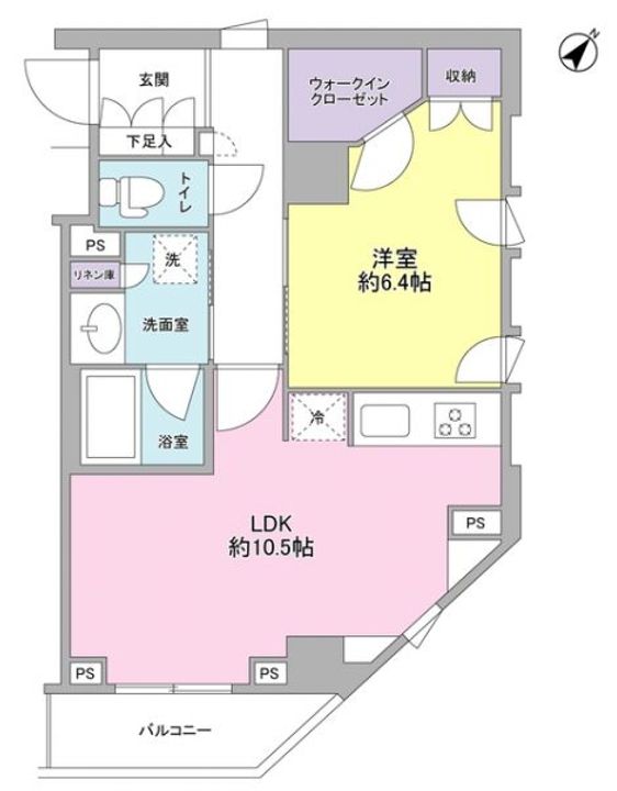 東京都品川区中延4(マンション)の賃貸物件の間取り