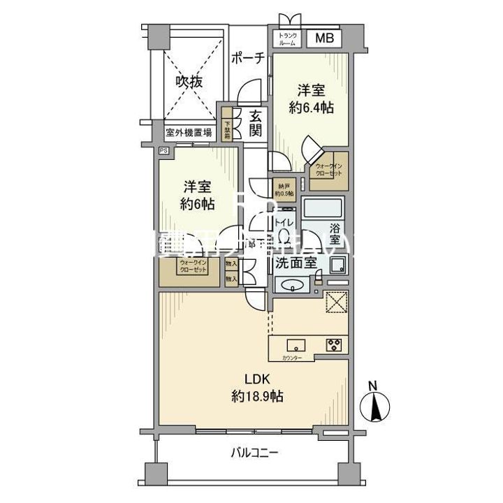 東京都世田谷区粕谷2(マンション)の賃貸物件の間取り
